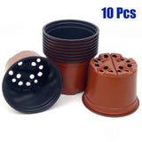 10/20/50/100Pcs Dual Color Plastic Garden Plant Flower Grow Seedlings Pots Bottom Hollow Garden Supplies