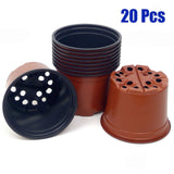 10/20/50/100Pcs Dual Color Plastic Garden Plant Flower Grow Seedlings Pots Bottom Hollow Garden Supplies