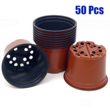 10/20/50/100Pcs Dual Color Plastic Garden Plant Flower Grow Seedlings Pots Bottom Hollow Garden Supplies